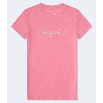 Aeropostale Womens' Rhinestone Aeropostale Graphic Tee