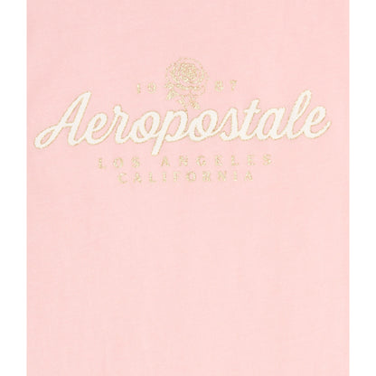 Aeropostale Womens' Aeropostale Script Rose Glitter Graphic Tee