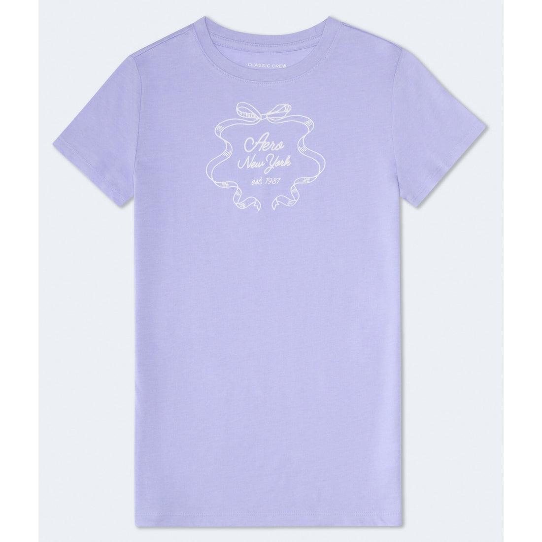 Aeropostale Womens' New York Ribbon Flocked Graphic Tee