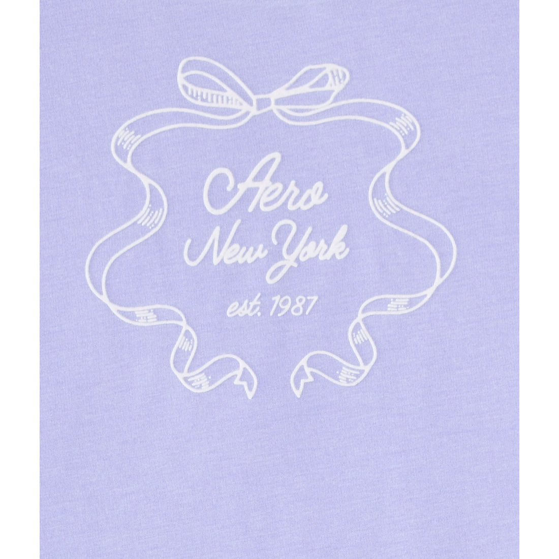 Aeropostale Womens' New York Ribbon Flocked Graphic Tee