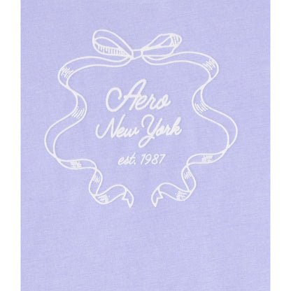 Aeropostale Womens' New York Ribbon Flocked Graphic Tee