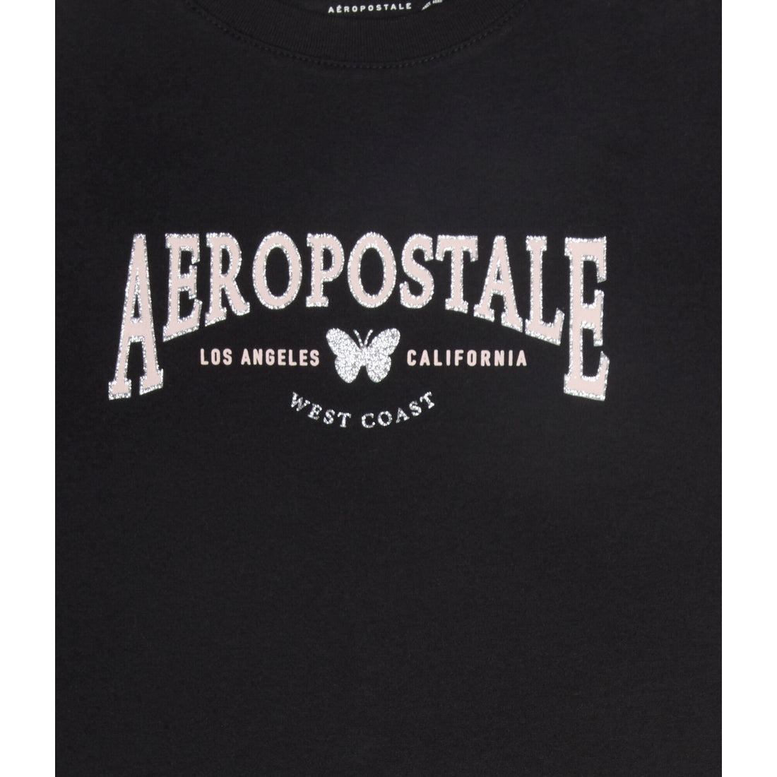 Aeropostale Womens' Aeropostale Butterfly Glitter Graphic Tee