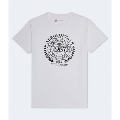 Aeropostale Mens' Aeropostale Laurel Circle Flocked Graphic Tee