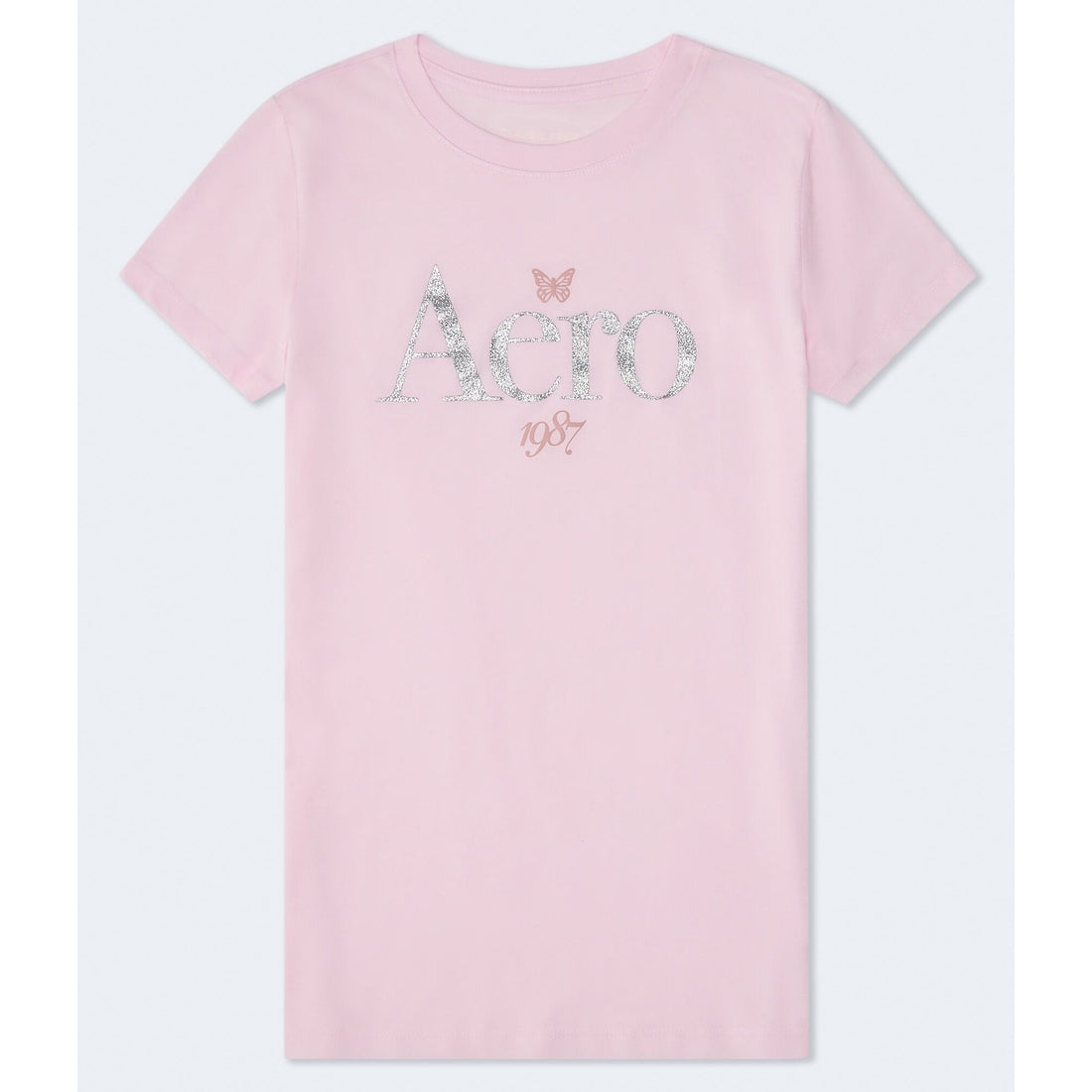 Aeropostale Womens' 1987 Glitter Graphic Tee