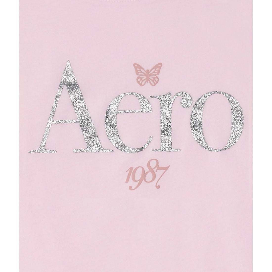 Aeropostale Womens' 1987 Glitter Graphic Tee