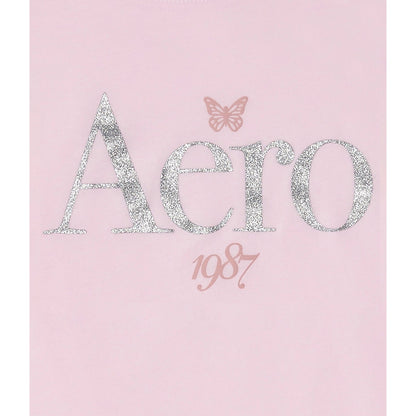 Aeropostale Womens' 1987 Glitter Graphic Tee