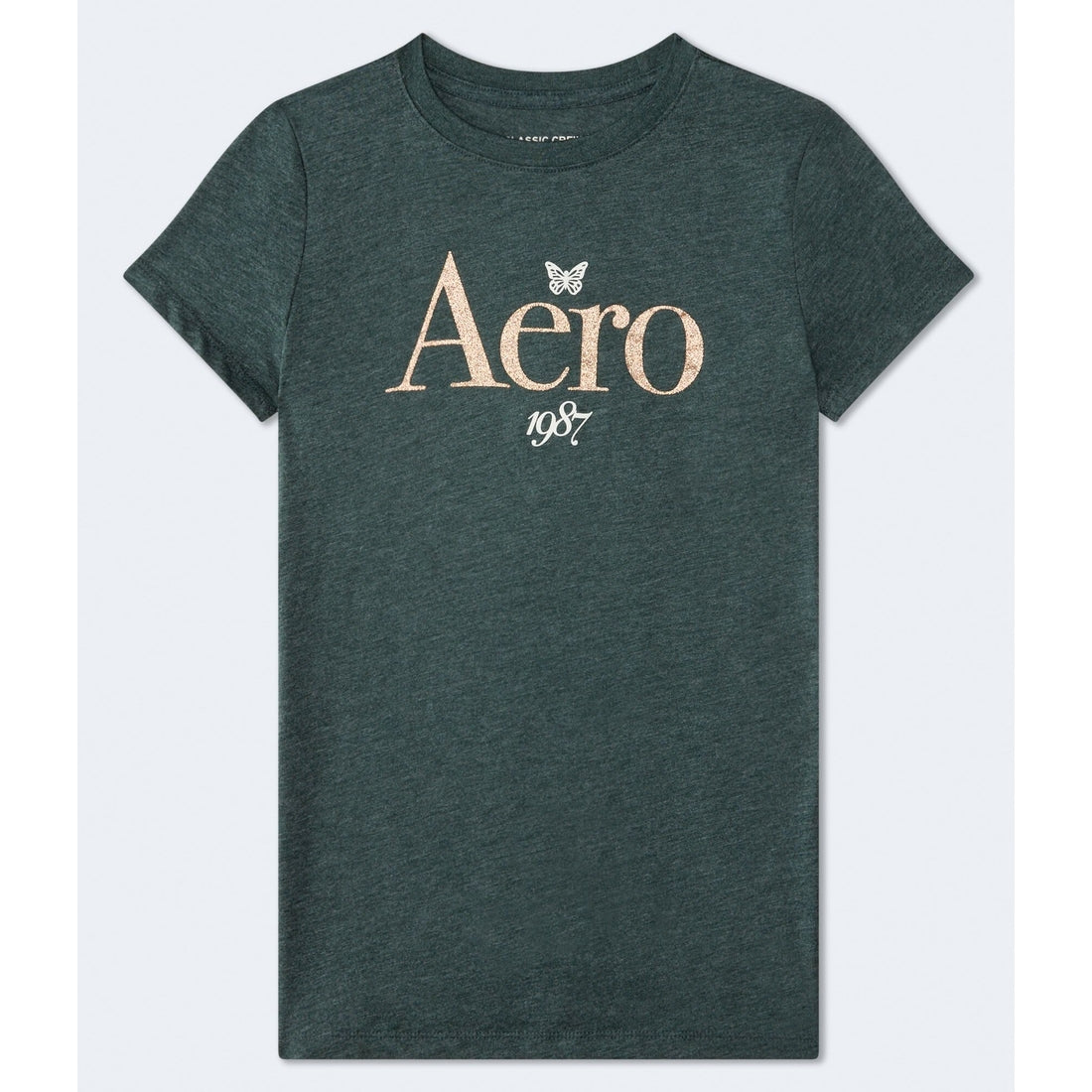 Aeropostale Womens' 1987 Glitter Graphic Tee