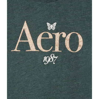 Aeropostale Womens' 1987 Glitter Graphic Tee