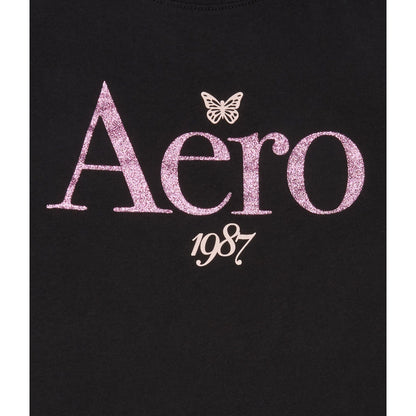 Aeropostale Womens' 1987 Glitter Graphic Tee