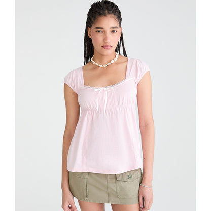 Solid Scoop-Neck Babydoll Tee