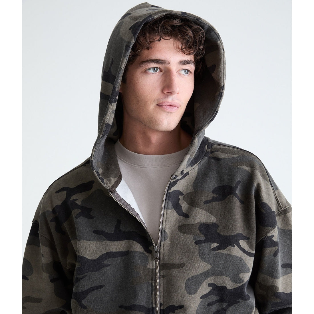 Cloud Soft Camo Boxy Full-Zip Hoodie
