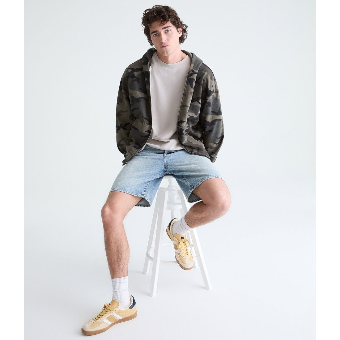 Cloud Soft Camo Boxy Full-Zip Hoodie