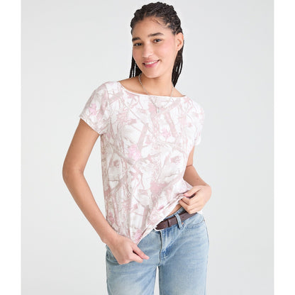 Seriously Soft Forest Camo Off-The-Shoulder Vintage Fit Tee