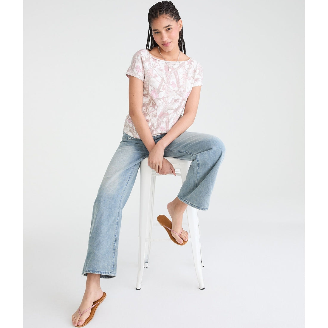 Seriously Soft Forest Camo Off-The-Shoulder Vintage Fit Tee