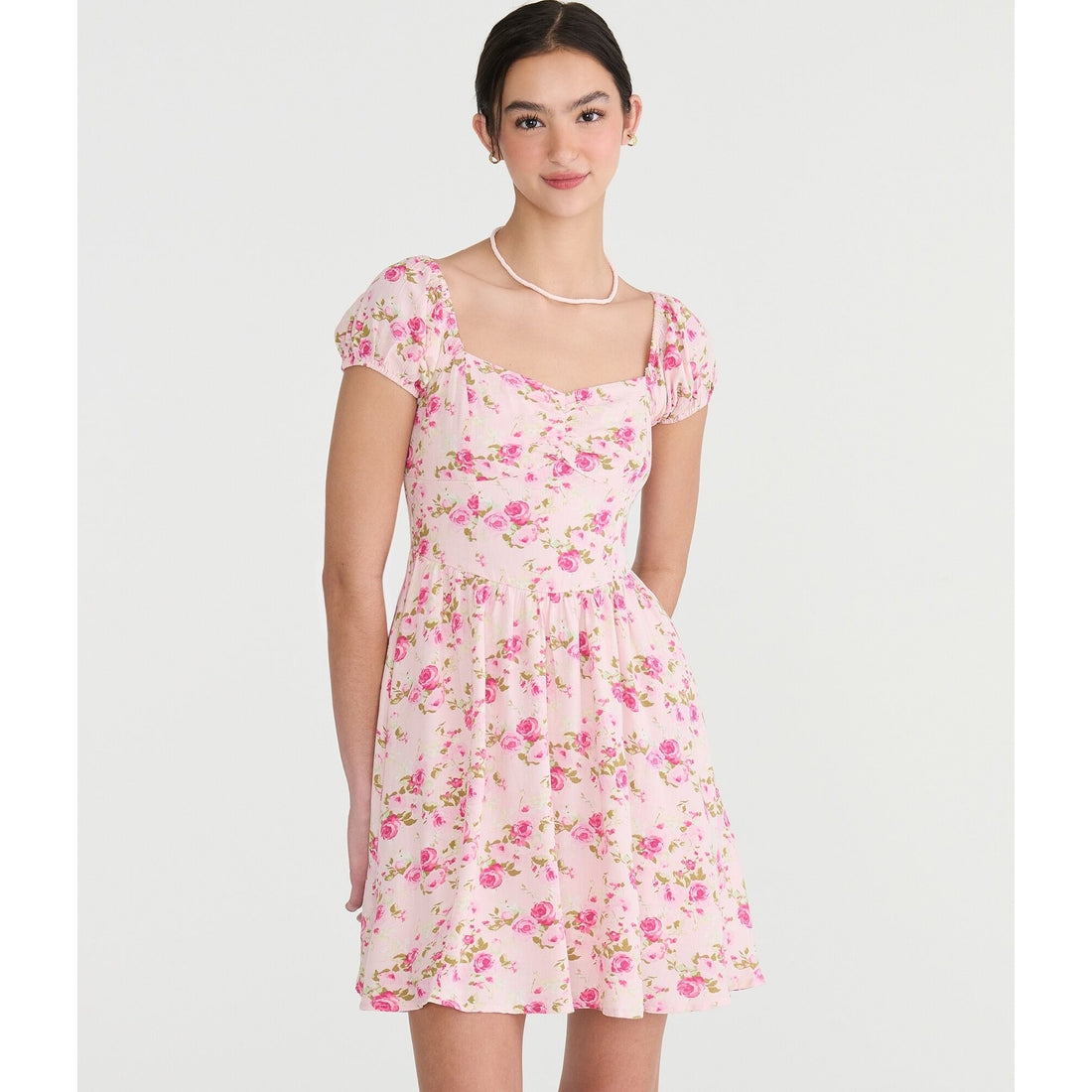 Floral Sweetheart Fit & Flare Mini Dress