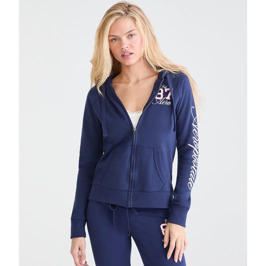 Aeropostale Womens' 87 Logo Full-Zip Hoodie