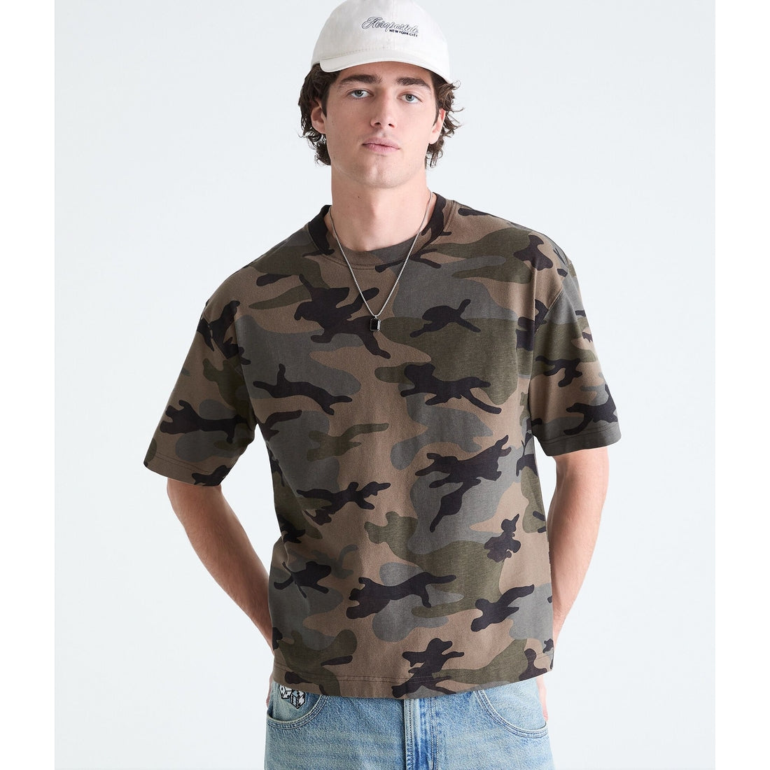 Camo Heavyweight Boxy Crew Tee