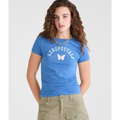 Aeropostale Butterfly Applique Graphic Tee