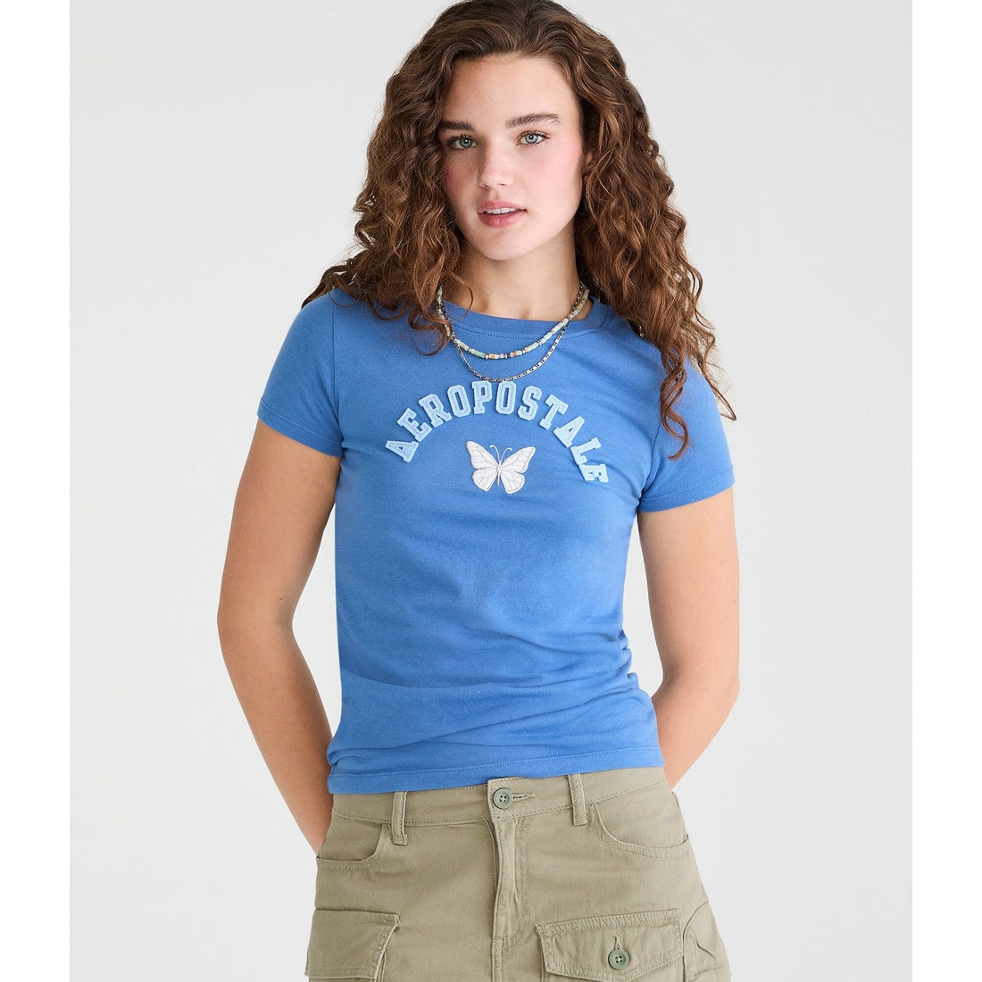 Aeropostale Butterfly Applique Graphic Tee