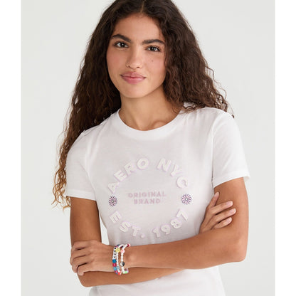 Aeropostale Daisies Applique Graphic Tee