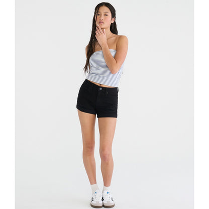 Flex Effects High-Waisted Denim Midi Shorts