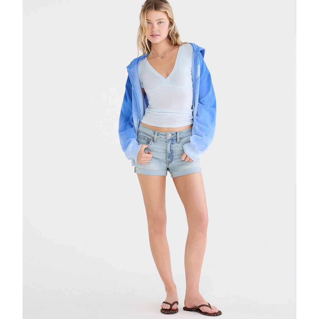 Premium Seriously Stretchy High-Waisted Denim Midi Shorts