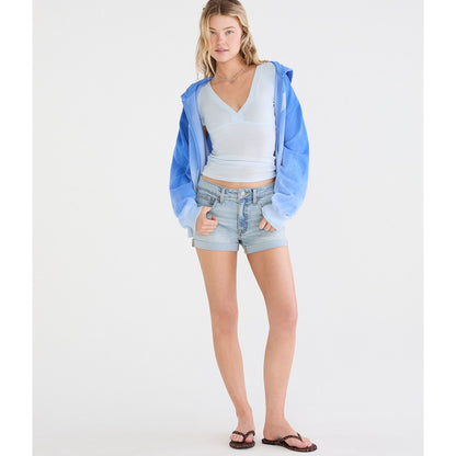 Premium Seriously Stretchy High-Waisted Denim Midi Shorts