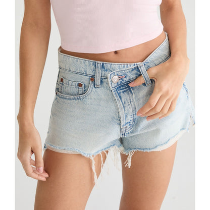 Vintage High-Rise Denim Shorty Shorts