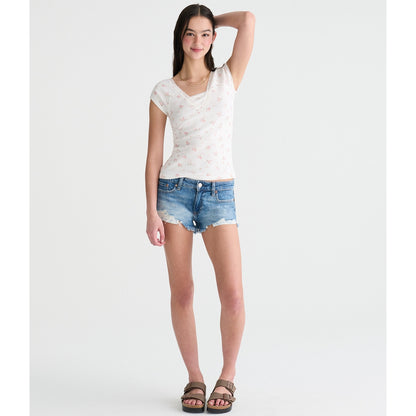 Vintage Low-Rise Denim Shorty Shorts