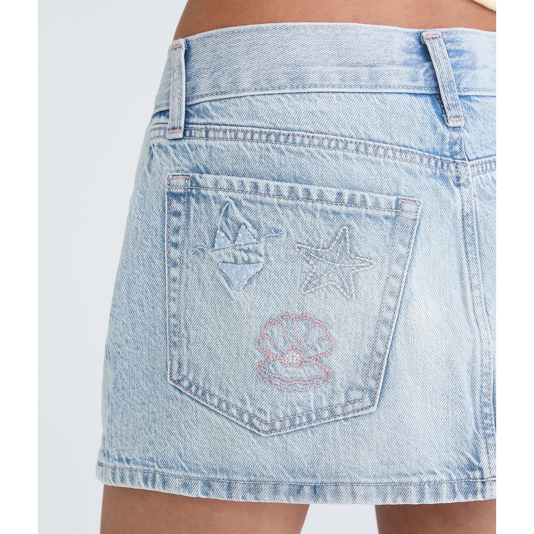 Beach Day Low-Rise Denim Mini Skirt