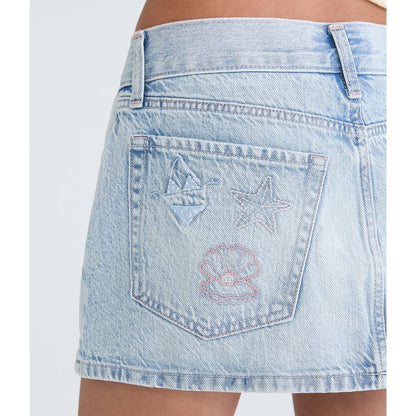 Beach Day Low-Rise Denim Mini Skirt