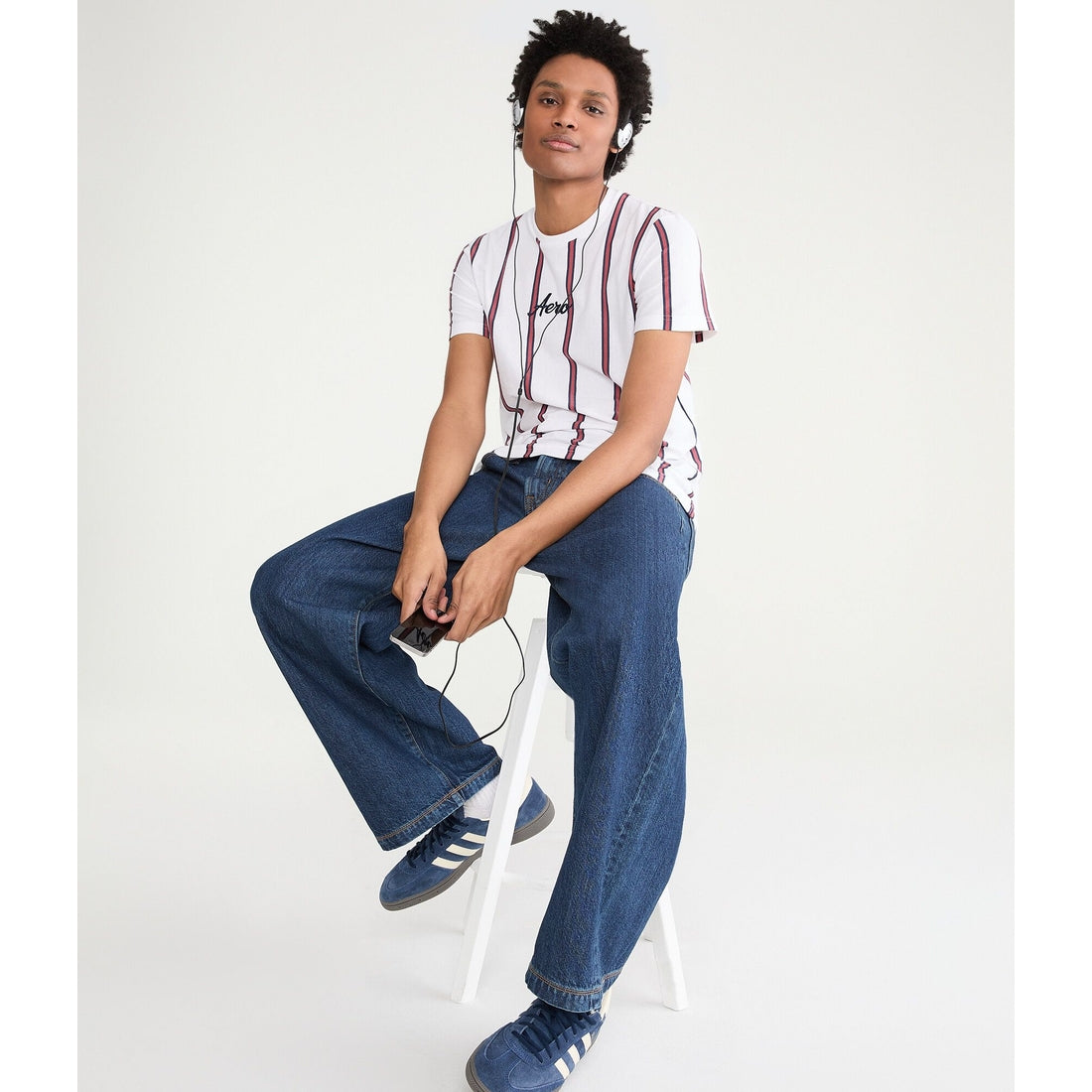 Vertical Stripe Logo Graphic Tee