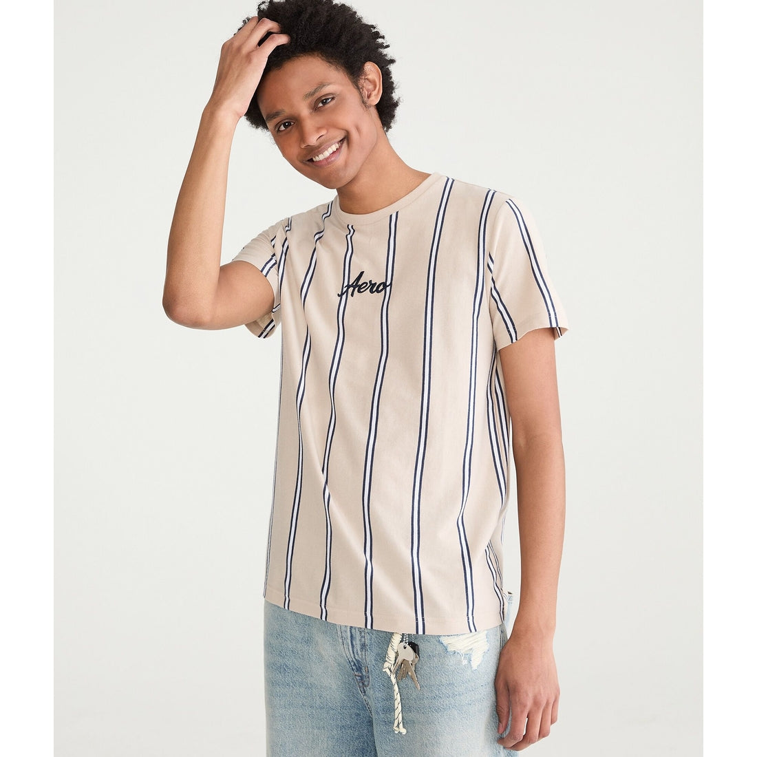 Vertical Stripe Logo Graphic Tee