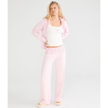 Printed Fold-Over Sleep Pants