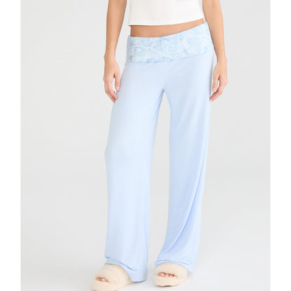 Printed Fold-Over Sleep Pants