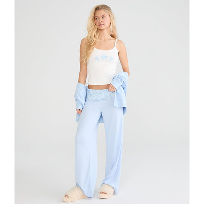Printed Fold-Over Sleep Pants
