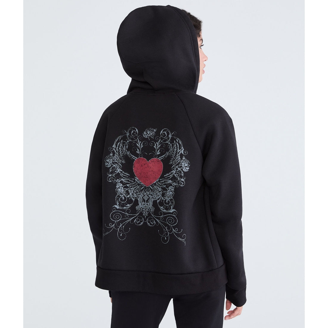 Aeropostale Womens' Cloud Soft Winged Heart Full-Zip Hoodie