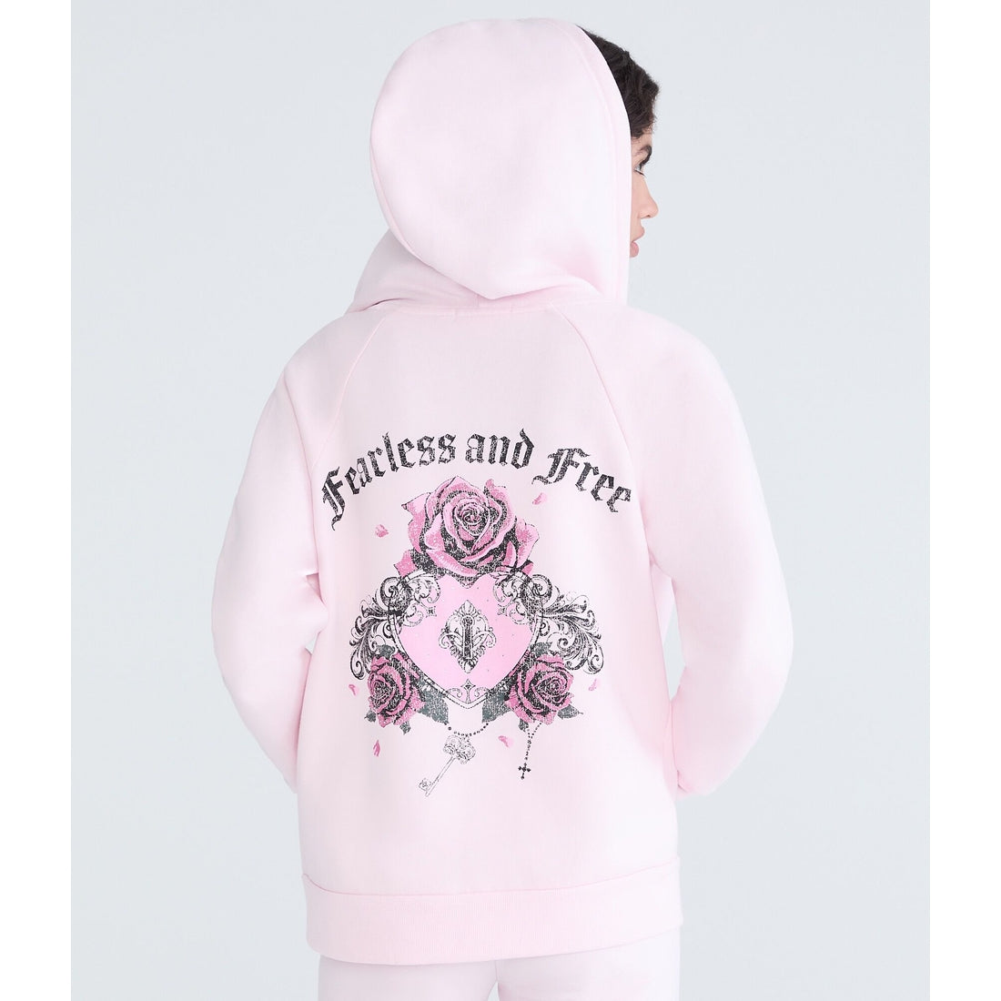 Aeropostale Womens' Cloud Soft Rose Locket Full-Zip Hoodie