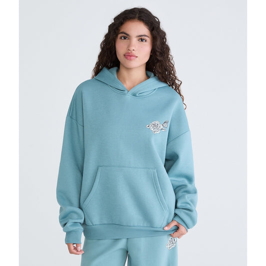 Aeropostale Womens' Cloud Soft Butterfly Barbed Wire Pullover Hoodie