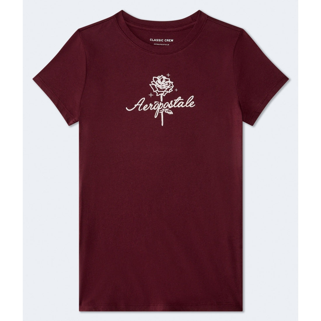 Aeropostale Rose Flocked Graphic Tee
