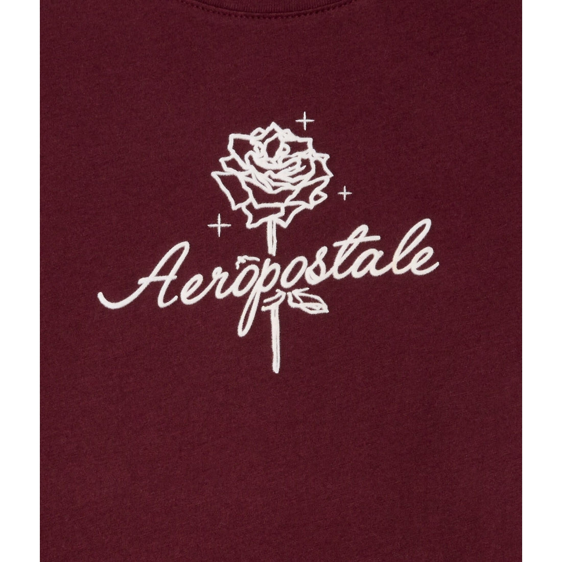 Aeropostale Rose Flocked Graphic Tee