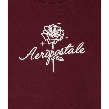 Aeropostale Rose Flocked Graphic Tee