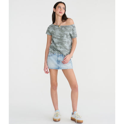Seriously Soft Camo Off-The-Shoulder Vintage Fit Tee