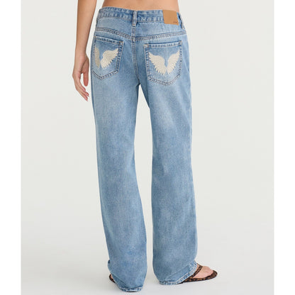 Low-Rise Baggy Angel Wings Jean
