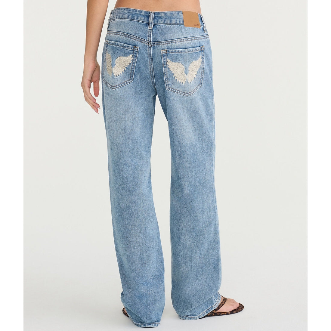 Low-Rise Baggy Angel Wings Jean