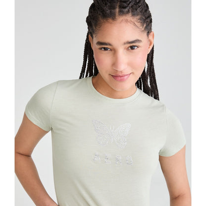 Rhinestone Butterfly Graphic Tee