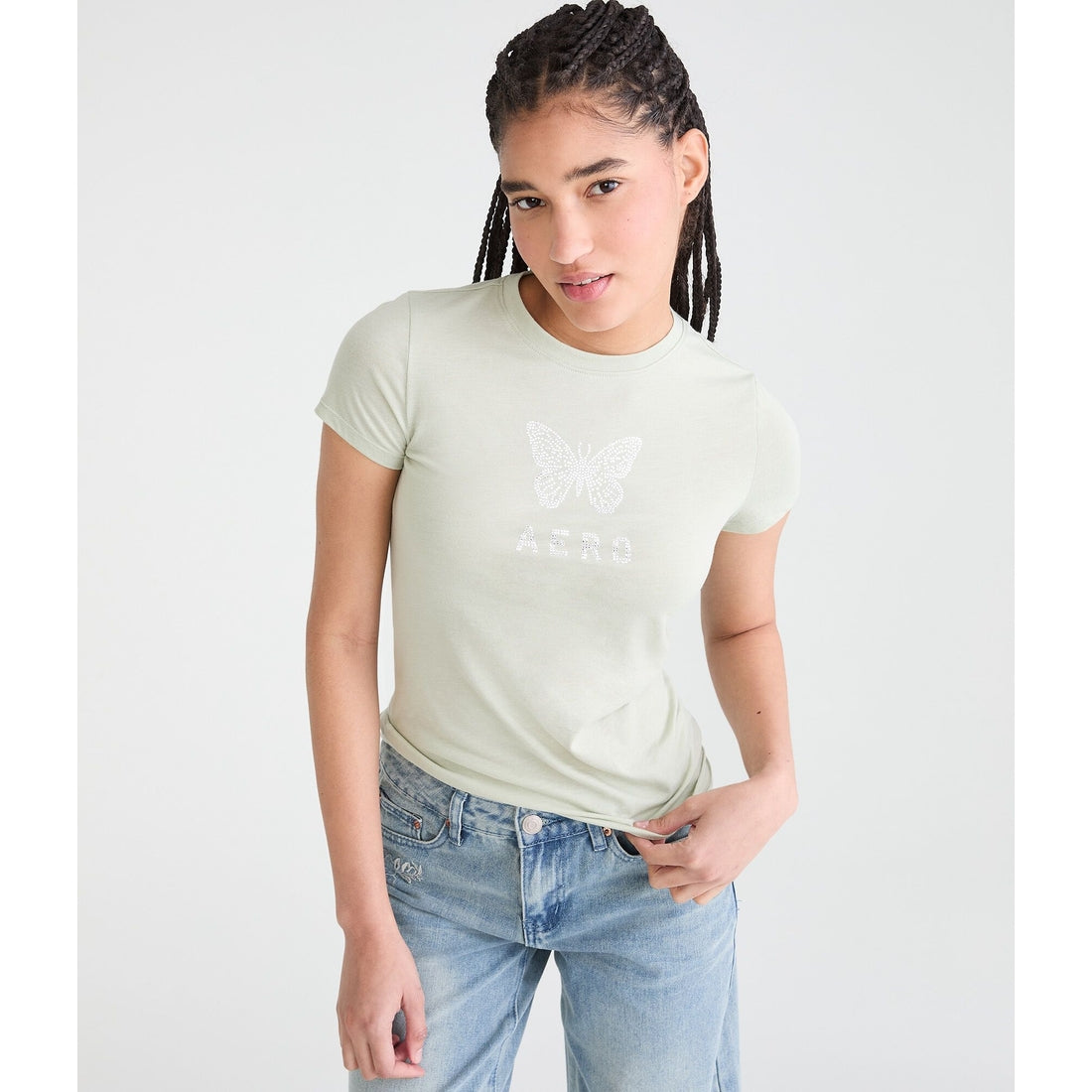 Rhinestone Butterfly Graphic Tee