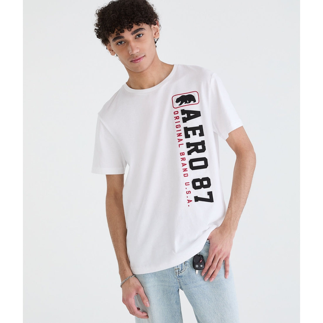 Vertical 87 Bear Applique Graphic Tee
