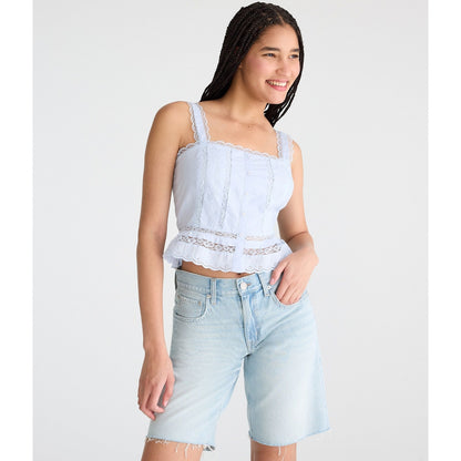 Floral Lace Peplum Crop Top