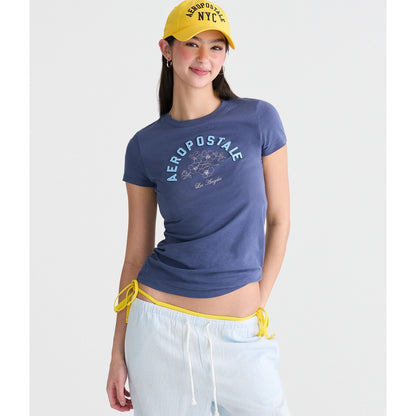 Aeropostale Flowers Applique Graphic Tee